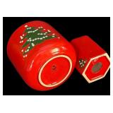 FR  - Vintage Waechtersbach West Germany Christmas Ceramic Serving Set with Two-Tier Dessert Stand