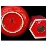 FR  - Vintage Waechtersbach West Germany Christmas Ceramic Serving Set with Two-Tier Dessert Stand