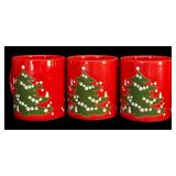 FR  - Vintage Waechtersbach West Germany Christmas Ceramic Serving Set with Two-Tier Dessert Stand