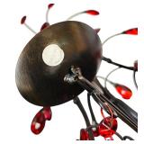 LR  - Pair of Vintage Point A Ligne Paris 20-Inch Red Crystal Candelabras