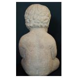 LR - Pair of Vintage Child Figurines Austin Sculpture and Boy by Tree Stump 9.5-10 in