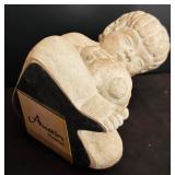 LR - Pair of Vintage Child Figurines Austin Sculpture and Boy by Tree Stump 9.5-10 in