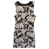 FR - Tommy Bahama Black and White Floral Sleeveless Dress XS