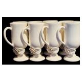 FR - Set of 8 Ceramic Floral Mugs and Double Condiment Dish by Paper Windows USA