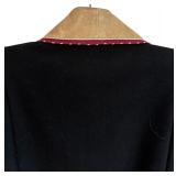 FR - Doubled Ranch Vintage Black Jacket with Embroidered Collar and Cuffs Size 5