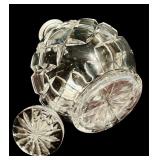 K - Set of 5 Decorative Cut Glass Decanters and Cruets