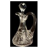 K - Set of 5 Decorative Cut Glass Decanters and Cruets