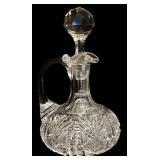 K - Set of 5 Decorative Cut Glass Decanters and Cruets