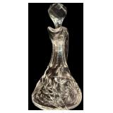 K - Set of 5 Decorative Cut Glass Decanters and Cruets