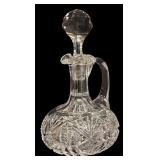K - Set of 5 Decorative Cut Glass Decanters and Cruets