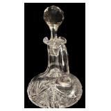 K - Set of 5 Decorative Cut Glass Decanters and Cruets