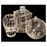FR - Rosenthal Rosenthal Studio-Line Turnus Crystal Box, Crystal Paneled Vase and Decorative Glass Sphere
