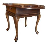 LR - Vintage Drop-Leaf Wood Side Table with Drawer