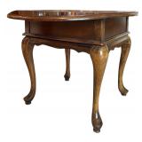 LR - Vintage Drop-Leaf Wood Side Table with Drawer