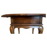 LR - Vintage Drop-Leaf Wood Side Table with Drawer
