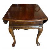 LR - Vintage Drop-Leaf Wood Side Table with Drawer