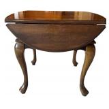 LR - Vintage Drop-Leaf Wood Side Table with Drawer