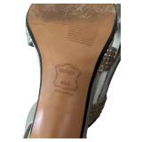 MBR - Stuart Weitzman Silver Rhinestone Heeled Sandals Size 7.5 with Box