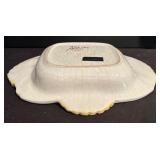 K - Italian Jay W. Co. Handpainted Dish and Wooden 3-Candle Holder Set