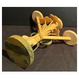 K - Italian Jay W. Co. Handpainted Dish and Wooden 3-Candle Holder Set