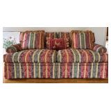 LR - Vintage Henredon Upholstery Collection Floral Stripe Sofa with Pillows