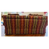 LR - Vintage Henredon Upholstery Collection Floral Stripe Sofa with Pillows