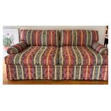 LR - Vintage Henredon Upholstery Collection Floral Stripe Sofa with Pillows