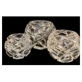 FR - Set of 3 Reidel Vintage Signed Crystal Diamond Cut Candleholders