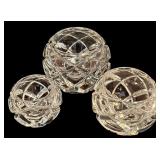 FR - Set of 3 Reidel Vintage Signed Crystal Diamond Cut Candleholders