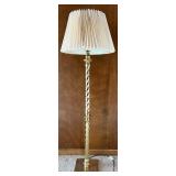 FR -Vintage Brass Floor  Lamp with Pleated Shade