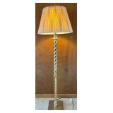 FR -Vintage Brass Floor  Lamp with Pleated Shade
