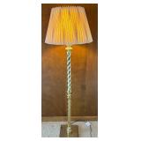 FR -Vintage Brass Floor  Lamp with Pleated Shade