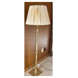 FR -Vintage Brass Floor  Lamp with Pleated Shade