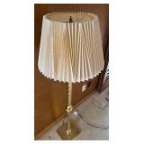 FR -Vintage Brass Floor  Lamp with Pleated Shade