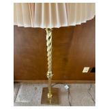 FR -Vintage Brass Floor  Lamp with Pleated Shade