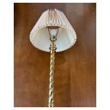 FR -Vintage Brass Floor  Lamp with Pleated Shade