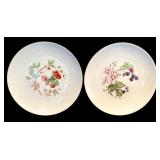 K - Vintage JWK Bavaria Porcelain Cups and Plates Set with Botanical Fruit Design