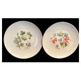 K - Vintage JWK Bavaria Porcelain Cups and Plates Set with Botanical Fruit Design