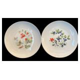 K - Vintage JWK Bavaria Porcelain Cups and Plates Set with Botanical Fruit Design