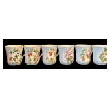 K - Vintage JWK Bavaria Porcelain Cups and Plates Set with Botanical Fruit Design
