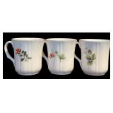 K - Vintage JWK Bavaria Porcelain Cups and Plates Set with Botanical Fruit Design