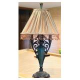 LL - Decorative Table Lamp with Draped Shade and Ornate Base