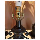 LL - Decorative Table Lamp with Draped Shade and Ornate Base