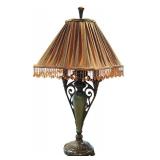 LL - Decorative Table Lamp with Draped Shade and Ornate Base