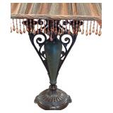 LL - Decorative Table Lamp with Draped Shade and Ornate Base