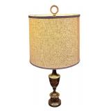 LL - Vintage Brass Table Lamp with Drum Shade