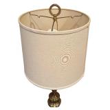 LL - Vintage Brass Table Lamp with Drum Shade