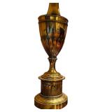 LL - Vintage Brass Table Lamp with Drum Shade