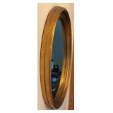 UL -Vintage Gilded Oval Wall Mirror with Gold-Tone Frame