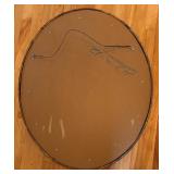 UL -Vintage Gilded Oval Wall Mirror with Gold-Tone Frame